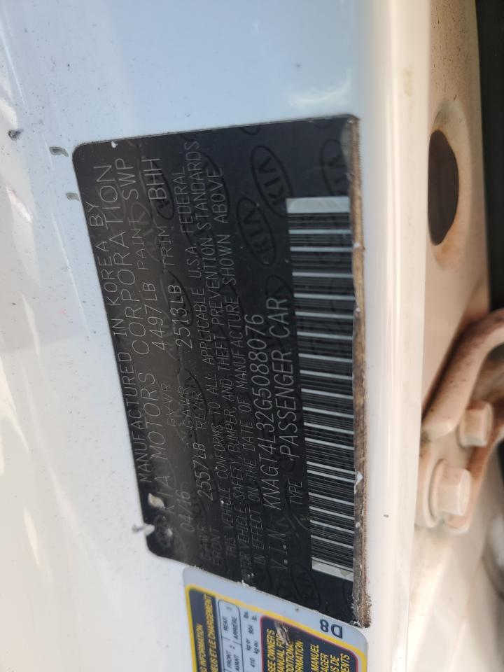 2016 Kia Optima Lx VIN: KNAGT4L32G5088076 Lot: 80263005