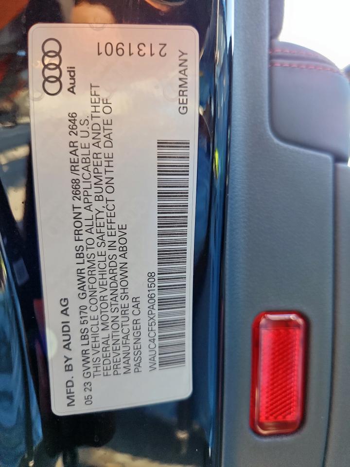 2023 Audi S5 Premium Plus VIN: WAUC4CF5XPA061508 Lot: 71278815