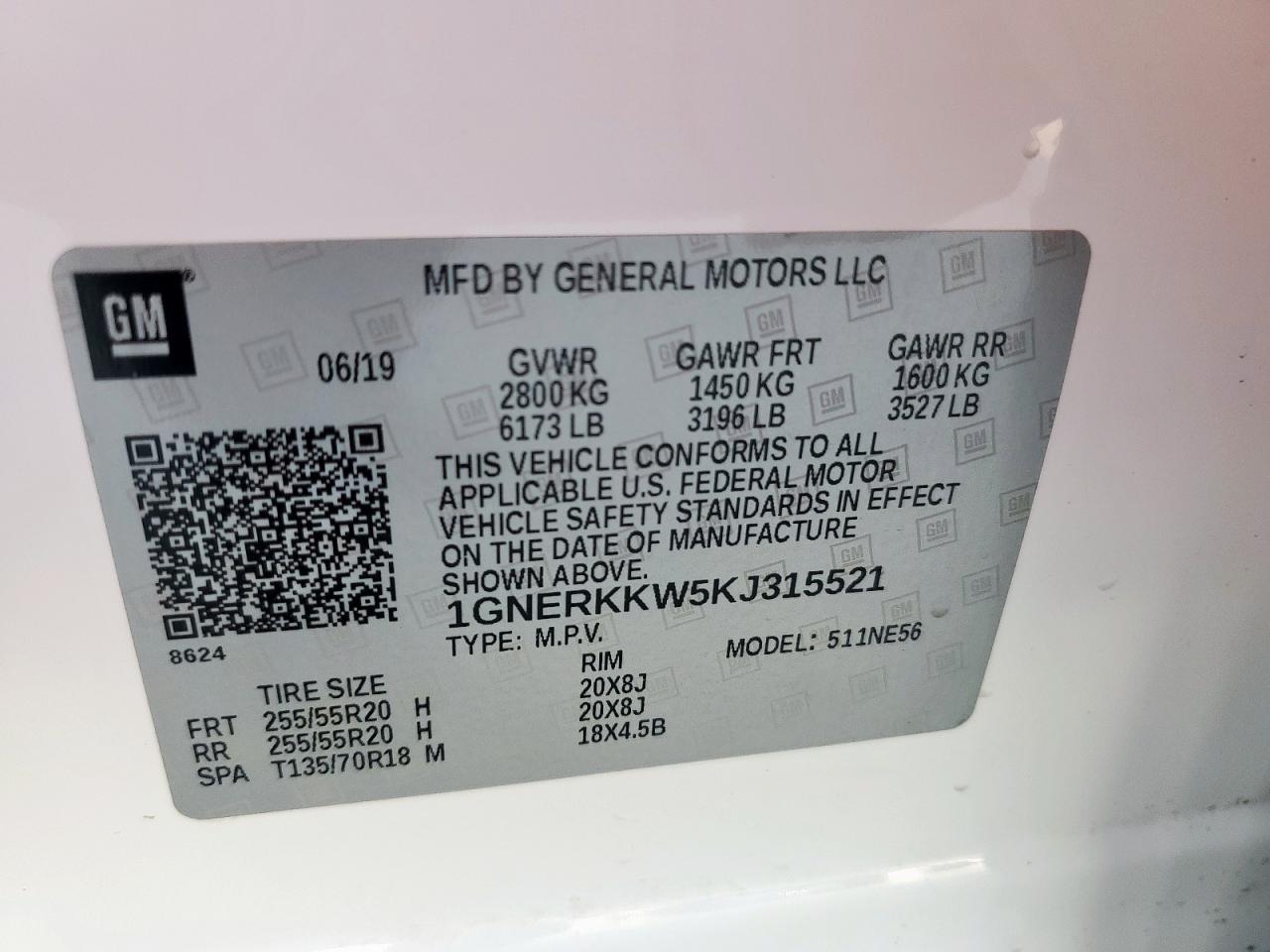 2019 Chevrolet Traverse Premier VIN: 1GNERKKW5KJ315521 Lot: 71723545