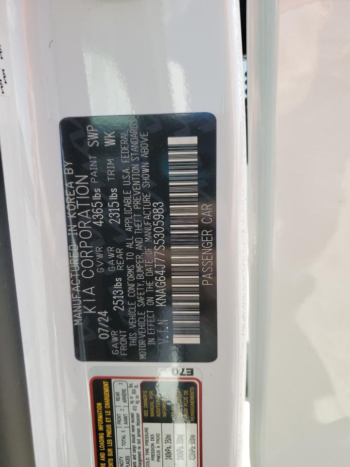 2025 Kia K5 Gt Line VIN: KNAG64J77S5305983 Lot: 81768035