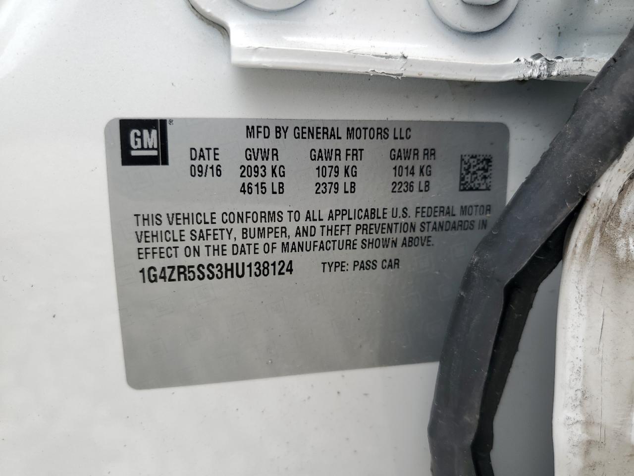 2017 Buick Lacrosse Premium VIN: 1G4ZR5SS3HU138124 Lot: 81788605