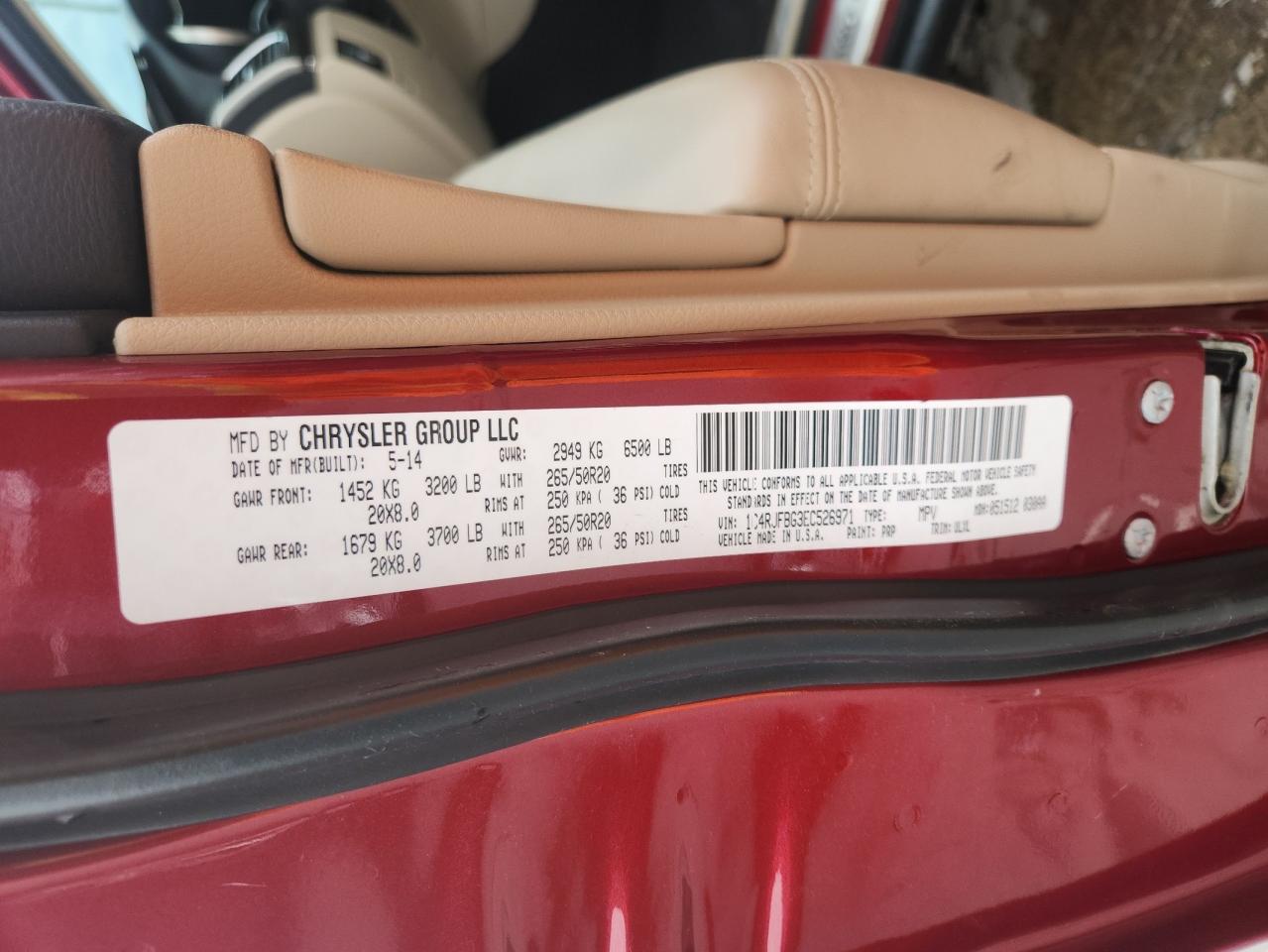 2014 Jeep Grand Cherokee Limited VIN: 1C4RJFBG3EC526971 Lot: 81622495