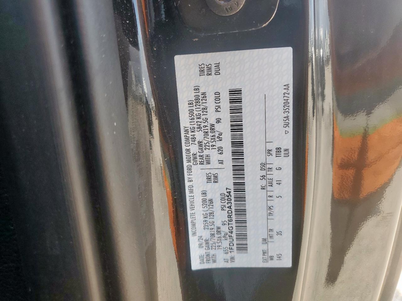 2024 Ford F450 Super Duty VIN: 1FDUF4GT6RDA30547 Lot: 91092445