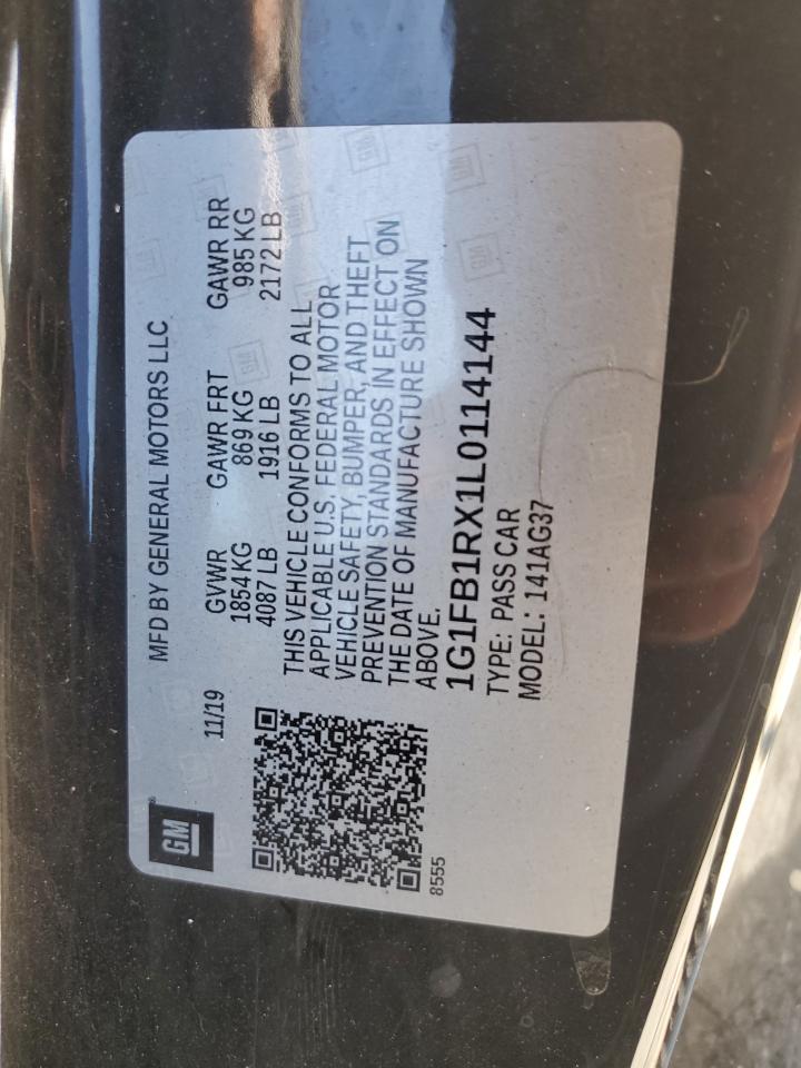 2020 Chevrolet Camaro Ls VIN: 1G1FB1RX1L0114144 Lot: 81803015