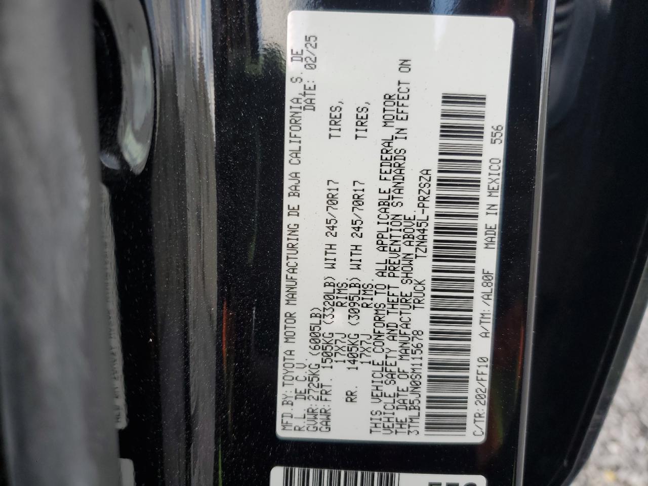 2025 Toyota Tacoma Double Cab VIN: 3TMLB5JN0SM115678 Lot: 81121555