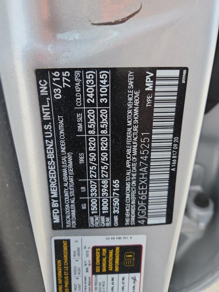 2017 Mercedes-Benz Gls 450 4Matic VIN: 4JGDF6EEXHA745251 Lot: 82161115