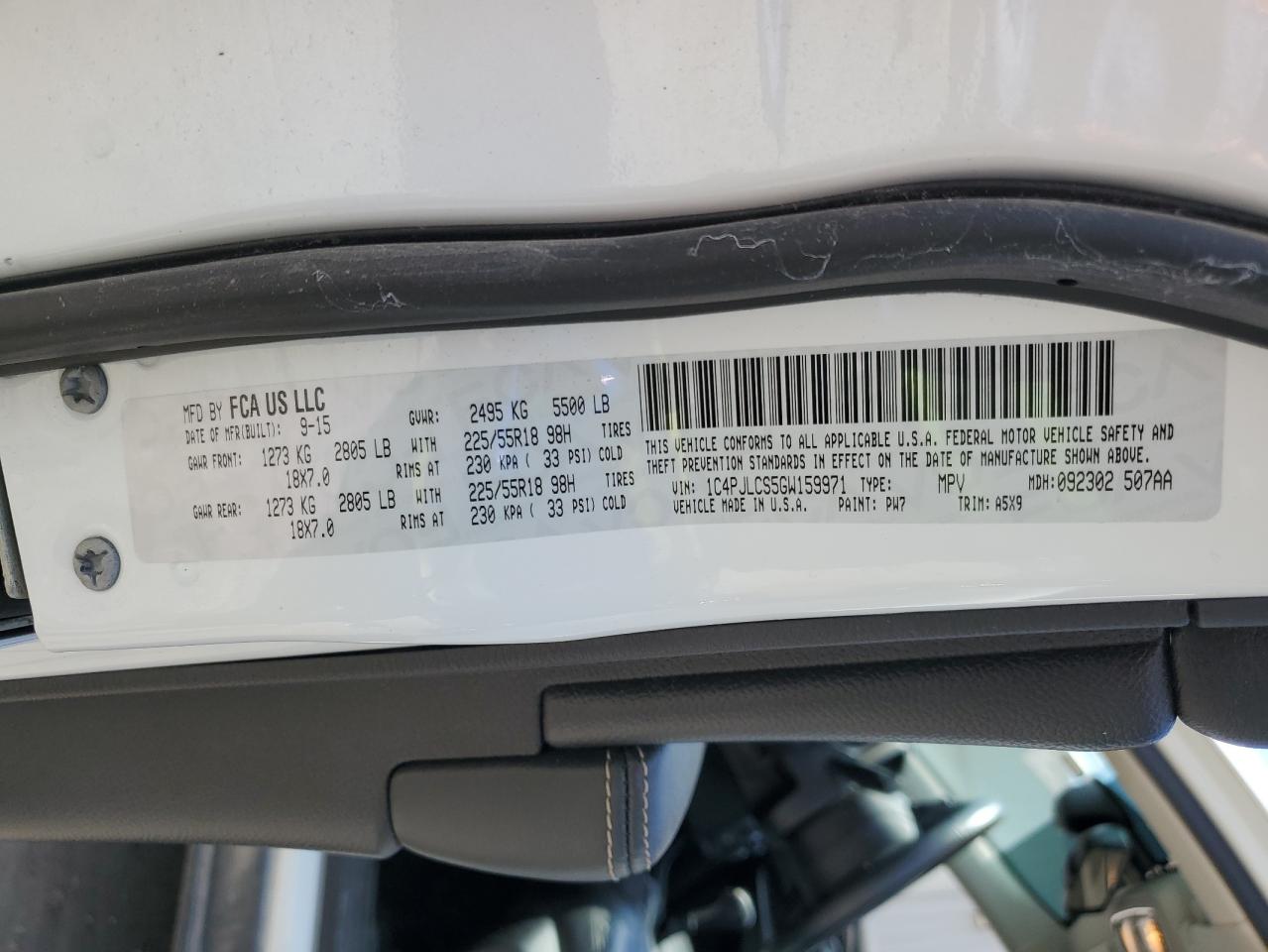 2016 Jeep Cherokee Latitude VIN: 1C4PJLCS5GW159971 Lot: 71307185