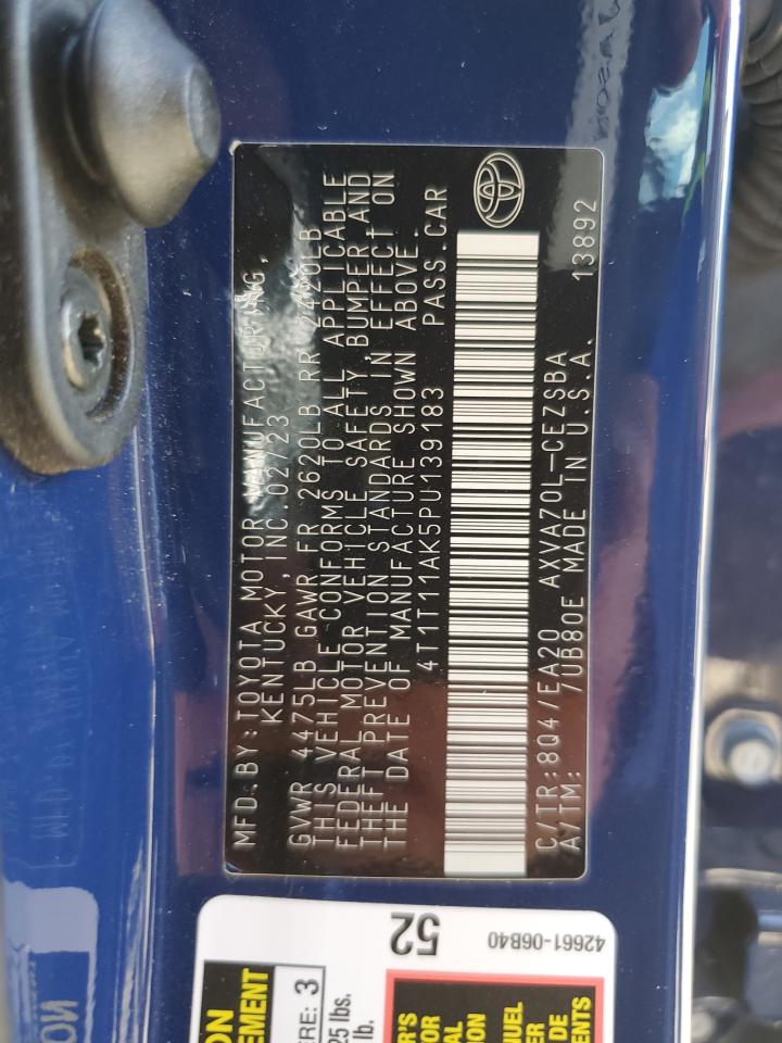 2023 Toyota Camry Se Night Shade VIN: 4T1T11AK5PU139183 Lot: 83935175