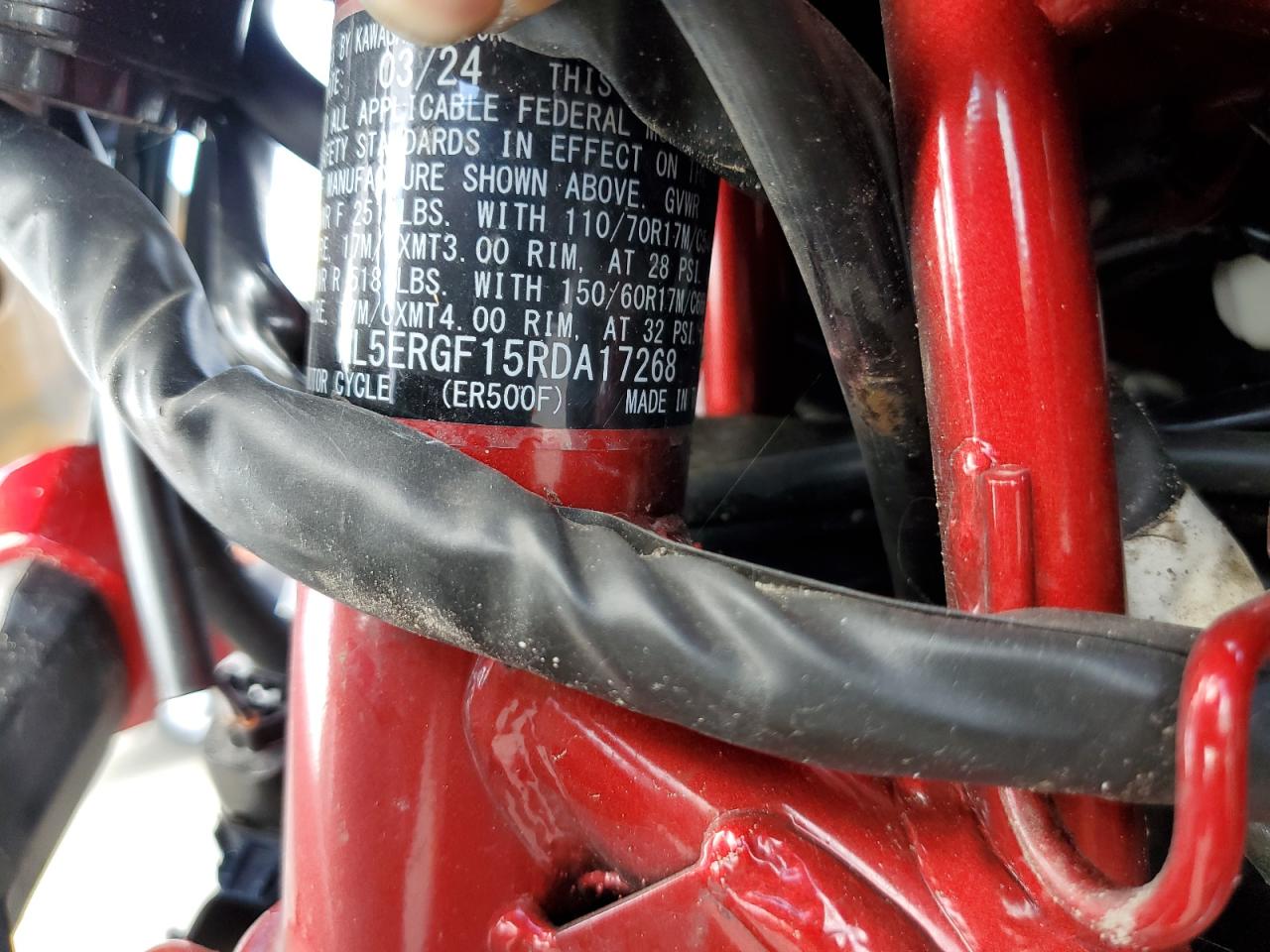 2024 Kawasaki Er500 VIN: ML5ERGF15RDA17268 Lot: 71003405