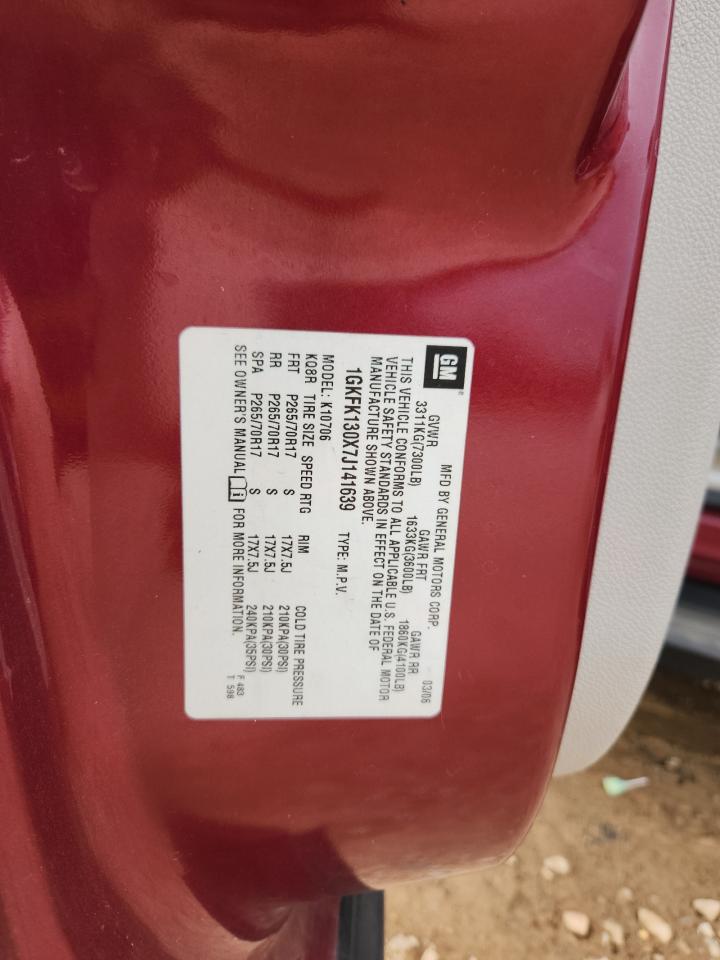 2007 GMC Yukon VIN: 1GKFK130X7J141639 Lot: 81348625