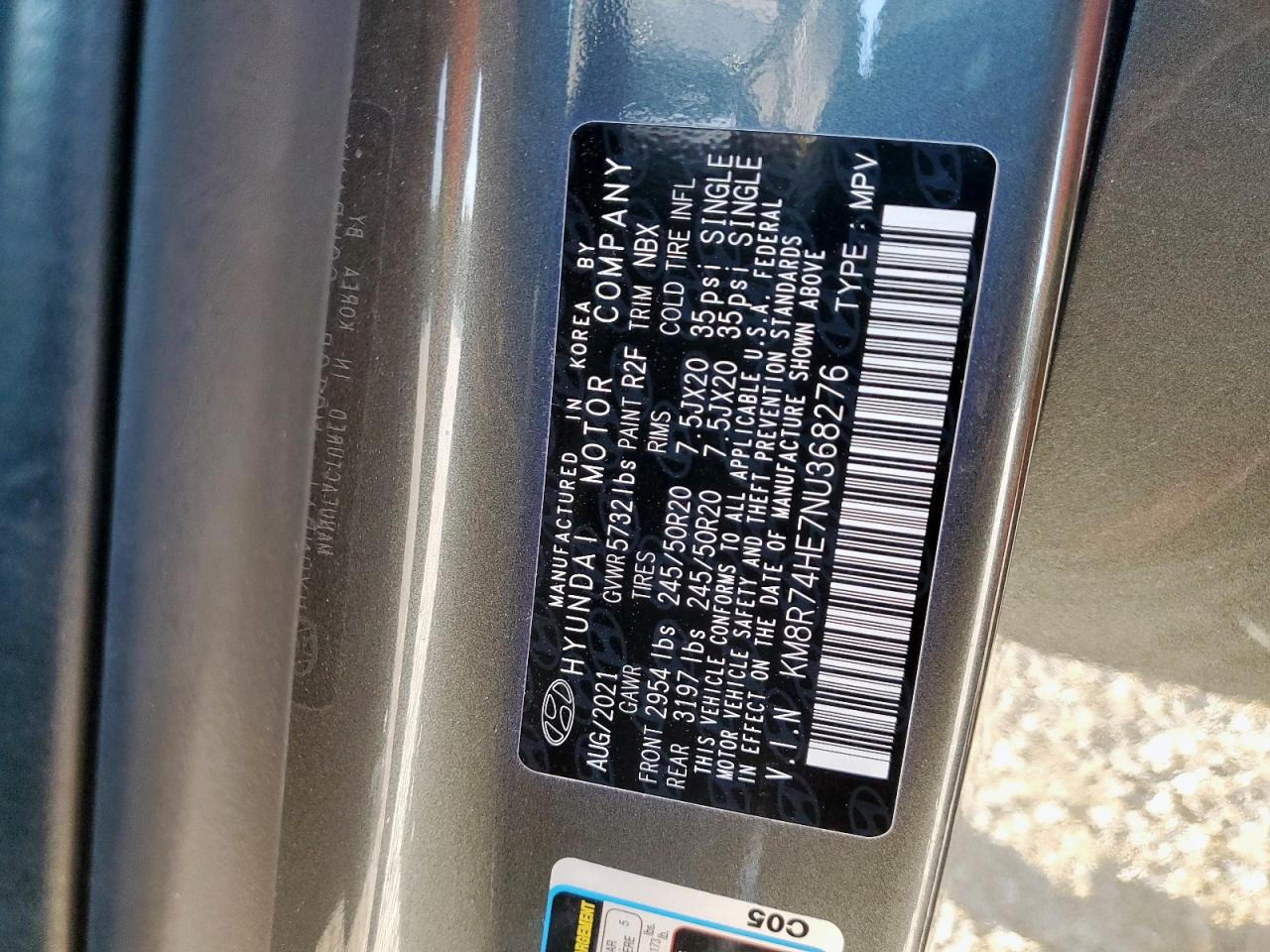 2022 Hyundai Palisade Calligraphy VIN: KM8R74HE7NU368276 Lot: 80453985