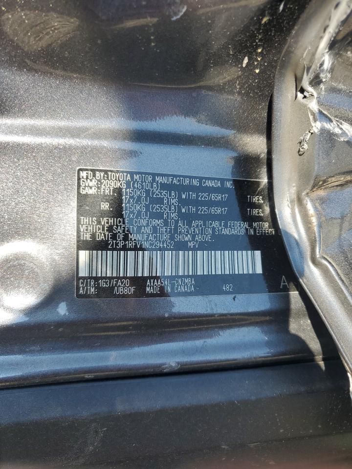 2022 Toyota Rav4 Xle VIN: 2T3P1RFV1NC294452 Lot: 80186295