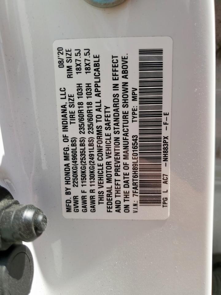 2020 Honda Cr-V Exl VIN: 7FART6H89LE016543 Lot: 71477885