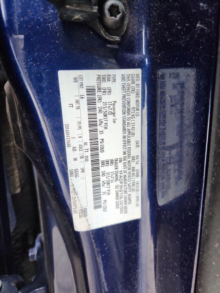 2016 Ford Focus Titanium VIN: 1FADP3N21GL321553 Lot: 81712795