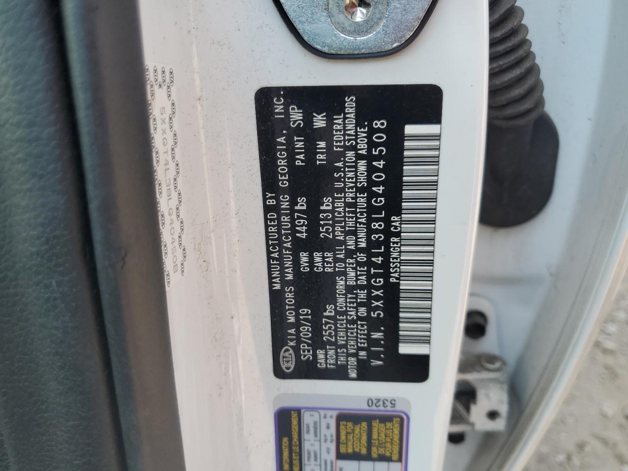 2020 Kia Optima Lx VIN: 5XXGT4L38LG404508 Lot: 71736715