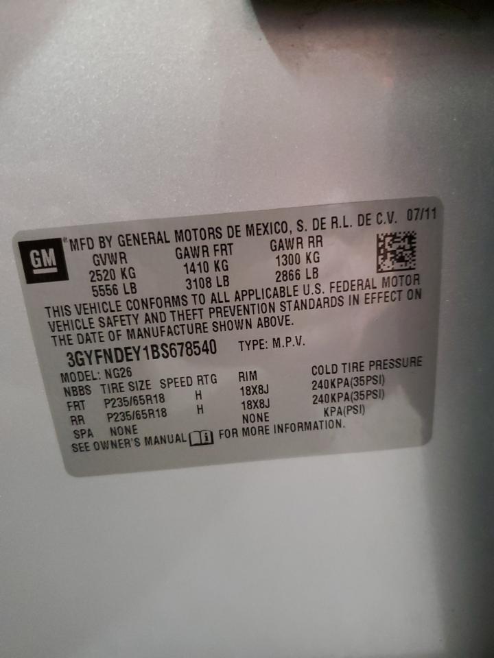 2011 Cadillac Srx Luxury Collection VIN: 3GYFNDEY1BS678540 Lot: 81570175