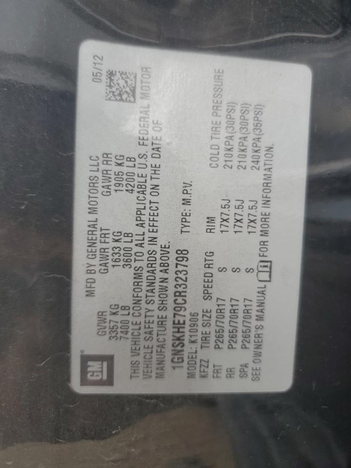 2012 Chevrolet Suburban K1500 Ls VIN: 1GNSKHE79CR323798 Lot: 82119715