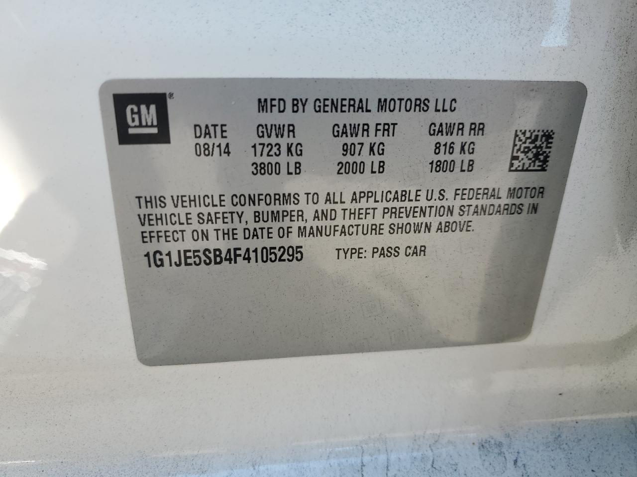 2015 Chevrolet Sonic Ltz VIN: 1G1JE5SB4F4105295 Lot: 71592545