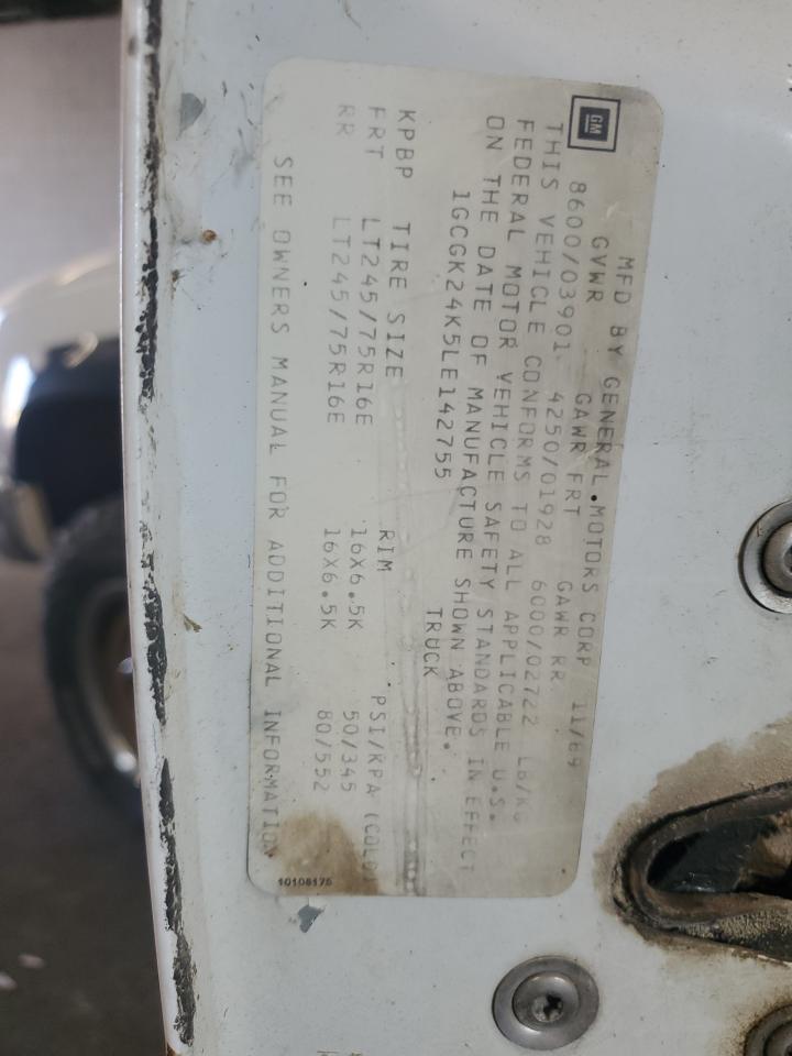 1990 Chevrolet Gmt-400 K2500 VIN: 1GCGK24K5LE142755 Lot: 80625105