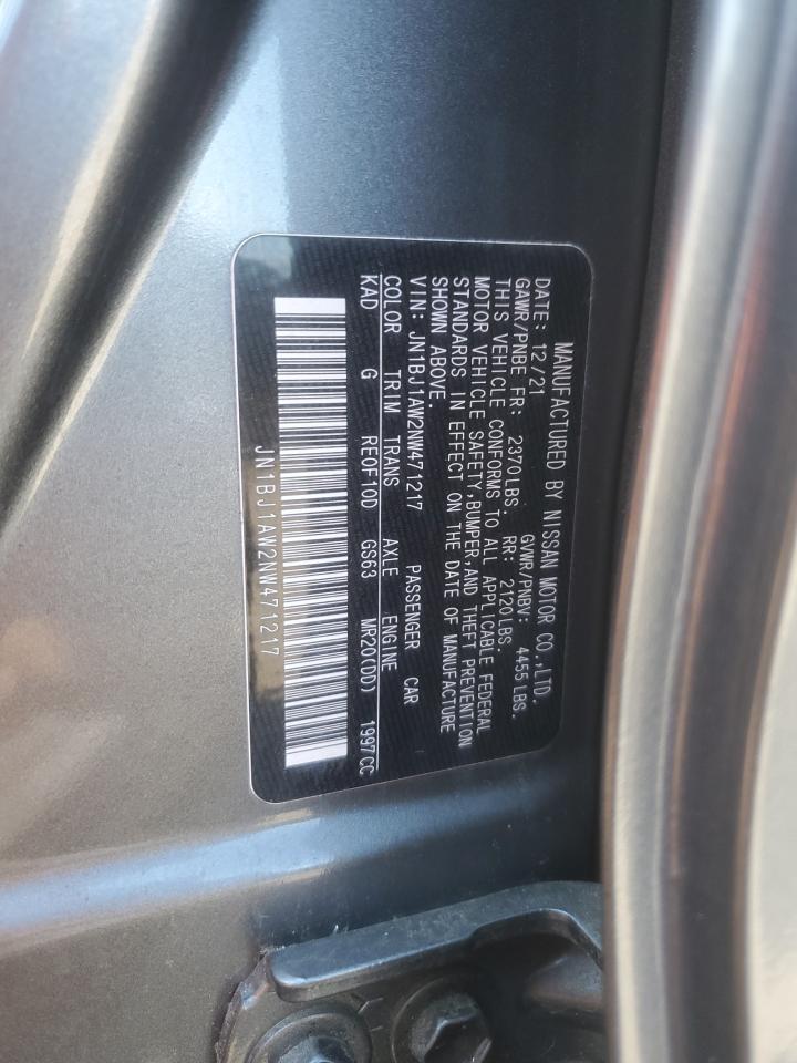 2022 Nissan Rogue Sport S VIN: JN1BJ1AW2NW471217 Lot: 71167245