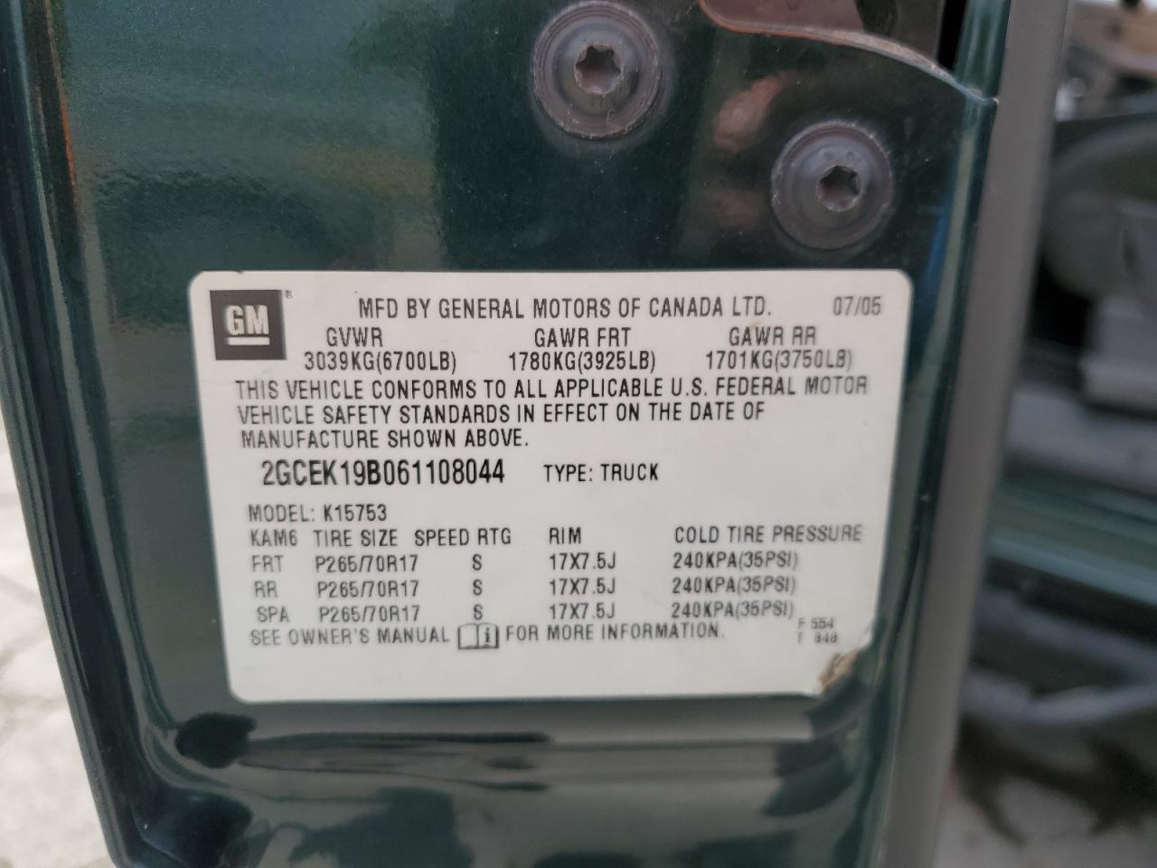 2006 Chevrolet Silverado K1500 VIN: 2GCEK19B061108044 Lot: 83966535