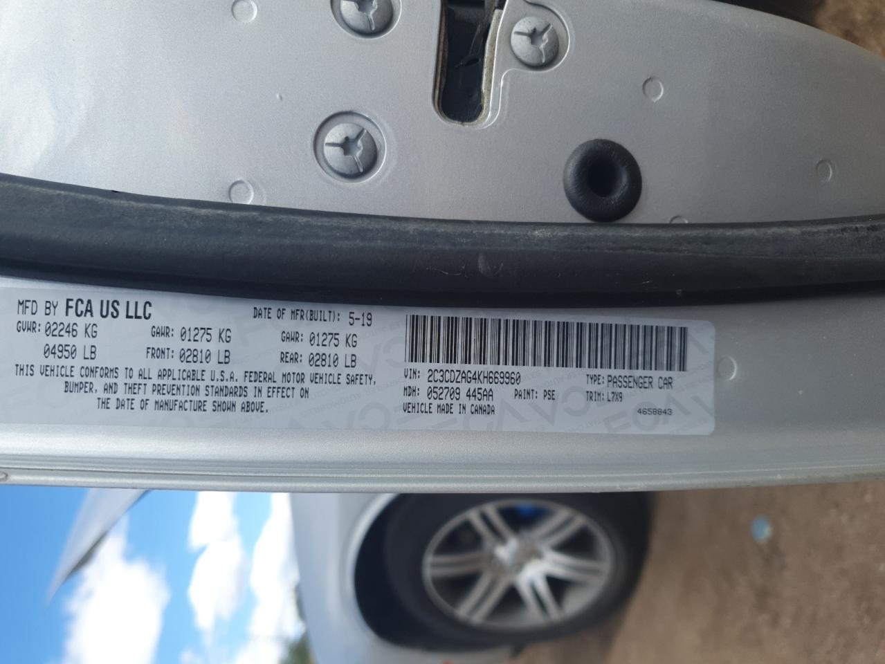 2019 Dodge Challenger Sxt VIN: 2C3CDZAG4KH669960 Lot: 84279515