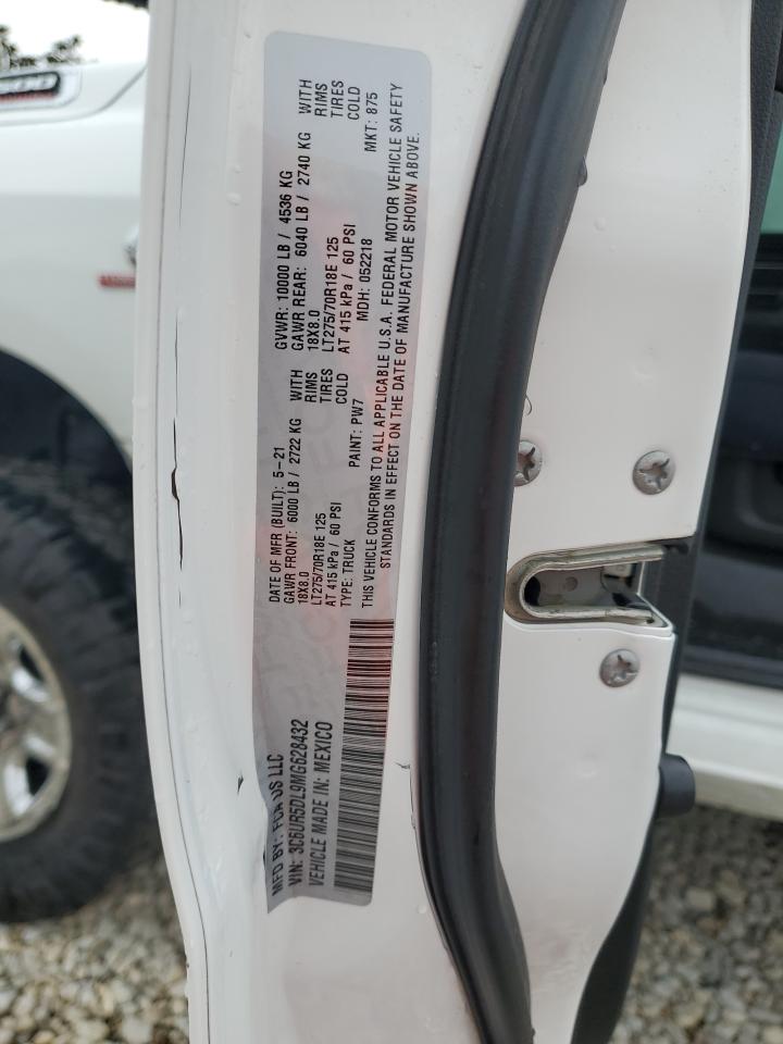 2021 Ram 2500 Big Horn VIN: 3C6UR5DL9MG628432 Lot: 71689075