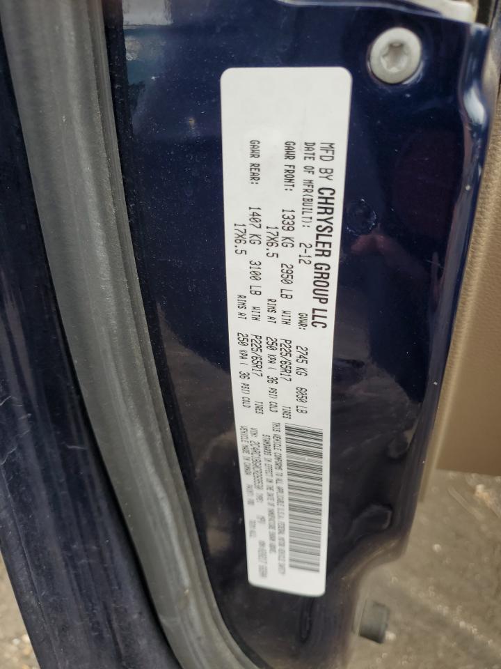 2012 Chrysler Town & Country Touring VIN: 2C4RC1BG0CR269530 Lot: 84286085