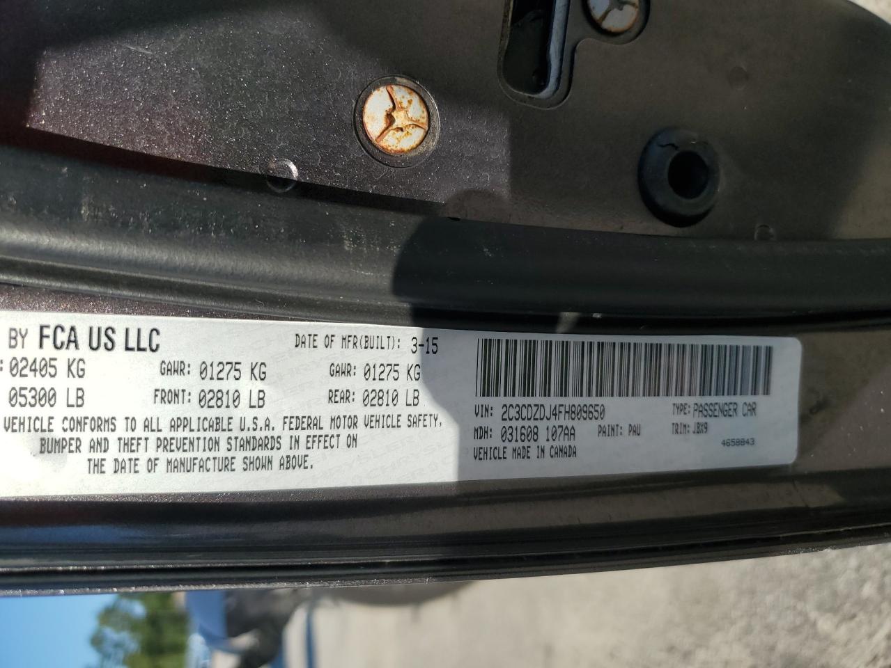 2015 Dodge Challenger Srt 392 VIN: 2C3CDZDJ4FH809650 Lot: 71700425