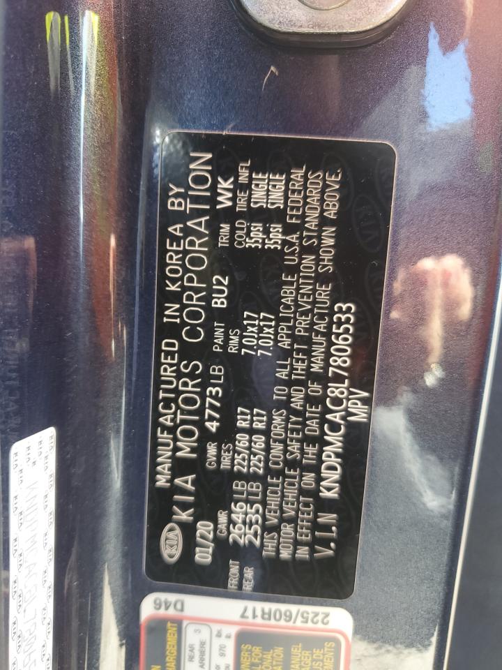 2020 Kia Sportage Lx VIN: KNDPMCAC8L7806533 Lot: 71499235