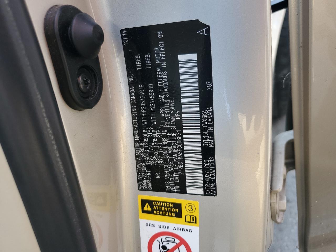 2015 Lexus Rx 450H VIN: 2T2BC1BA5FC006821 Lot: 71290695