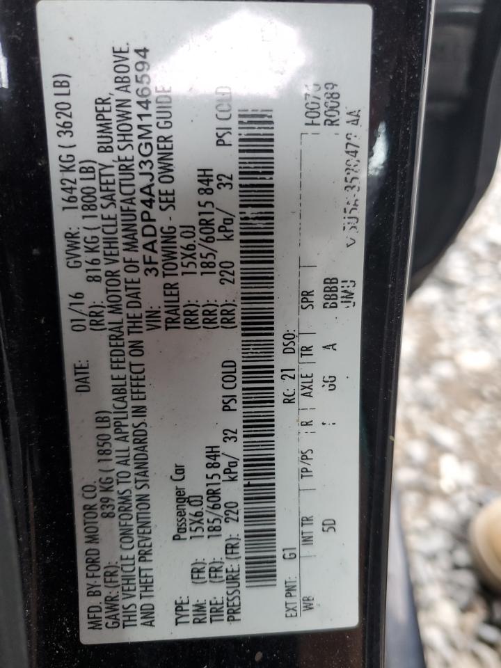 2016 Ford Fiesta S VIN: 3FADP4AJ3GM146594 Lot: 80131755
