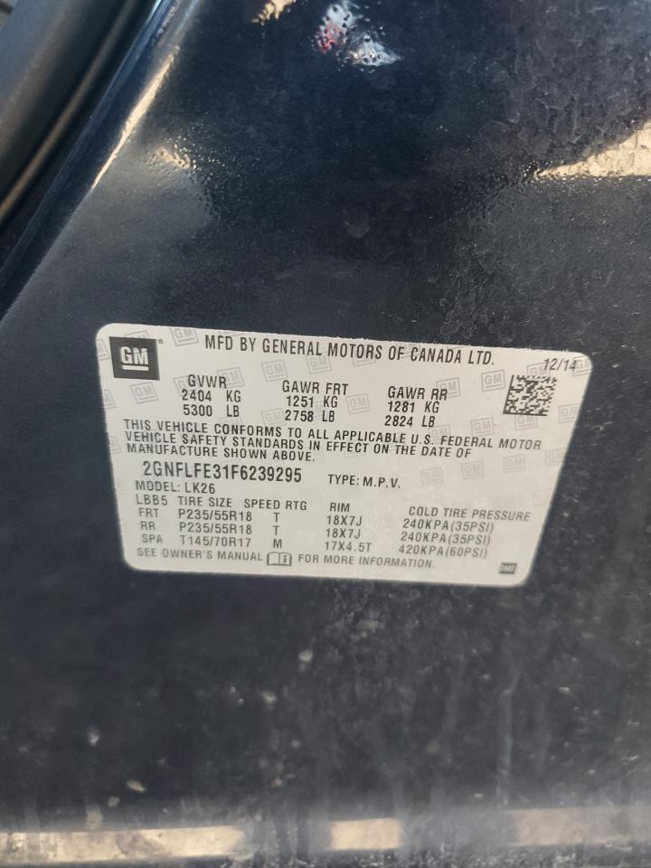 2015 Chevrolet Equinox Lt VIN: 2GNFLFE31F6239295 Lot: 84456655