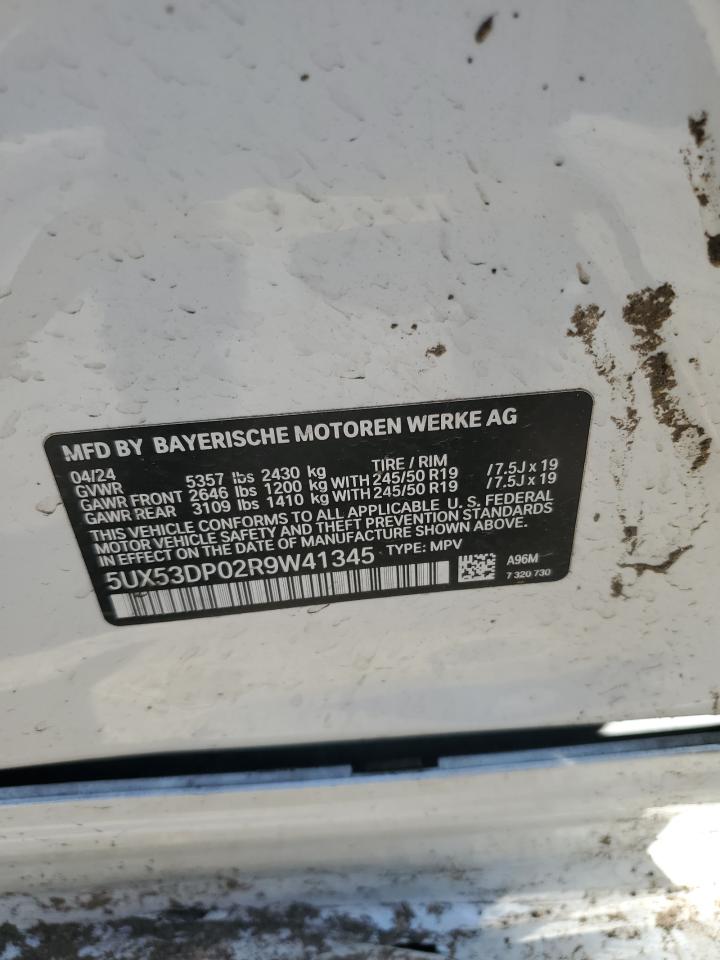 2024 BMW X3 xDrive30I VIN: 5UX53DP02R9W41345 Lot: 80487925
