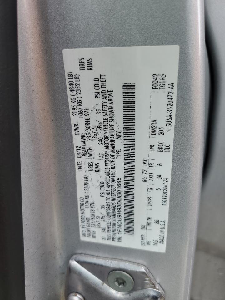 2013 Ford Escape VIN: 1FMCU9H93DUB01665 Lot: 81813625