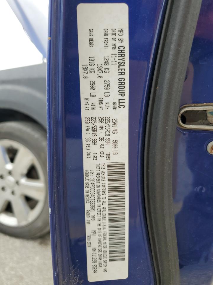 2012 Dodge Journey Crew VIN: 3C4PDDDG4CT222601 Lot: 71778535