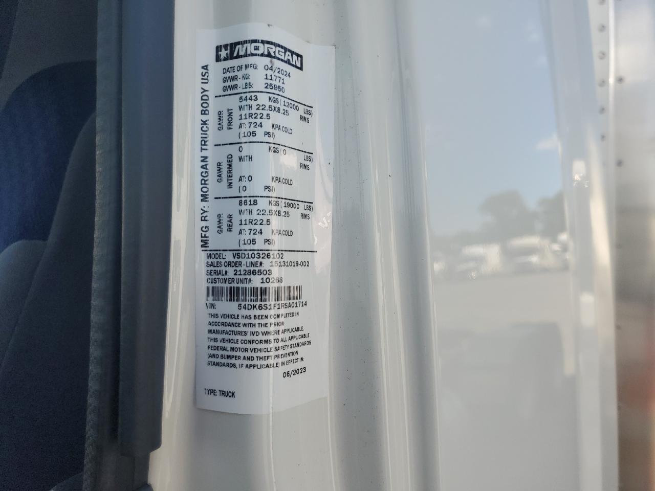 2024 Isuzu Ftr VIN: 54DK6S1F1RSA01714 Lot: 70311025