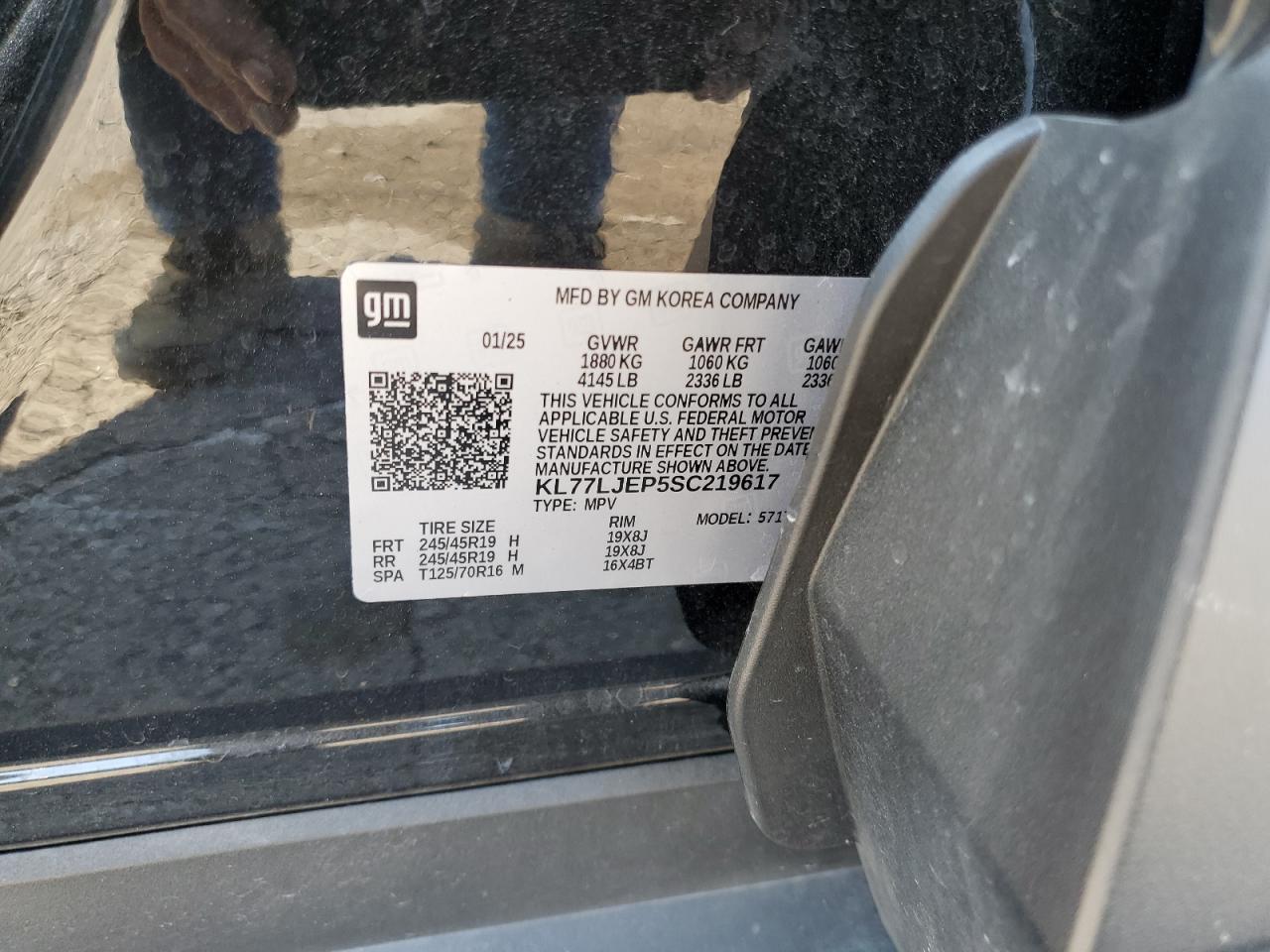 2025 Chevrolet Trax 2Rs VIN: KL77LJEP5SC219617 Lot: 71242235