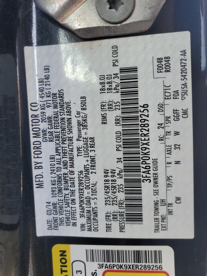 2014 Ford Fusion Titanium VIN: 3FA6P0K9XER289256 Lot: 84592965