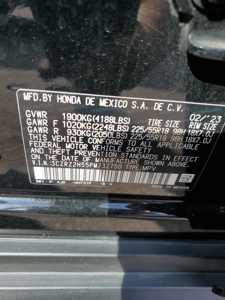 2023 Honda Hr-V Sport VIN: 3CZRZ2H55PM732750 Lot: 81002705