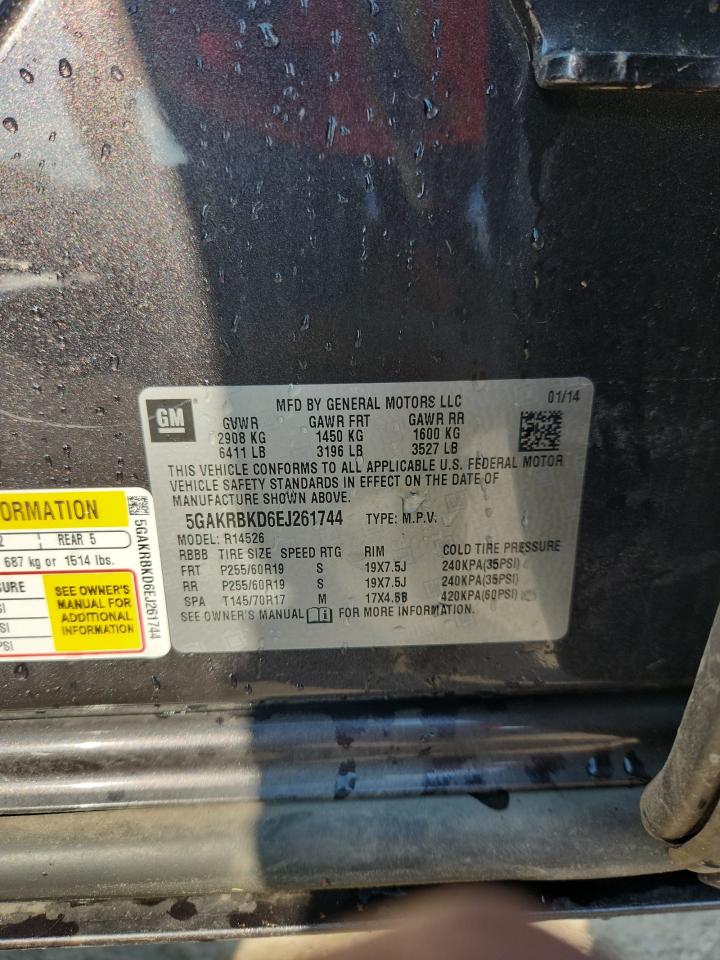 2014 Buick Enclave VIN: 5GAKRBKD6EJ261744 Lot: 81468575