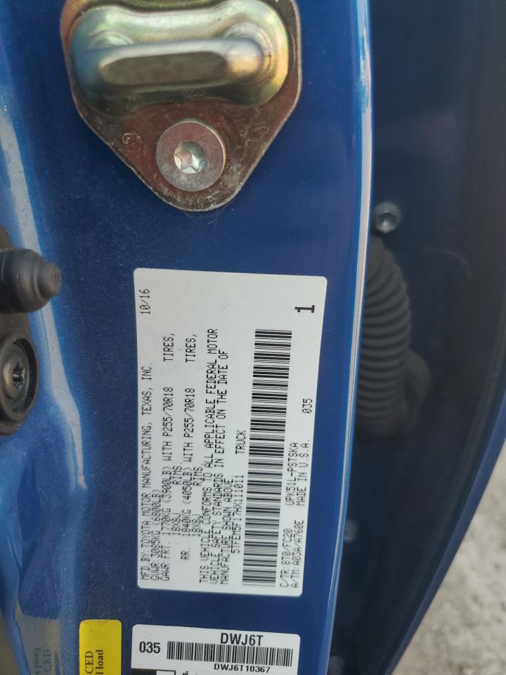 2017 Toyota Tundra Crewmax Sr5 VIN: 5TFEM5F17HX111011 Lot: 80482015