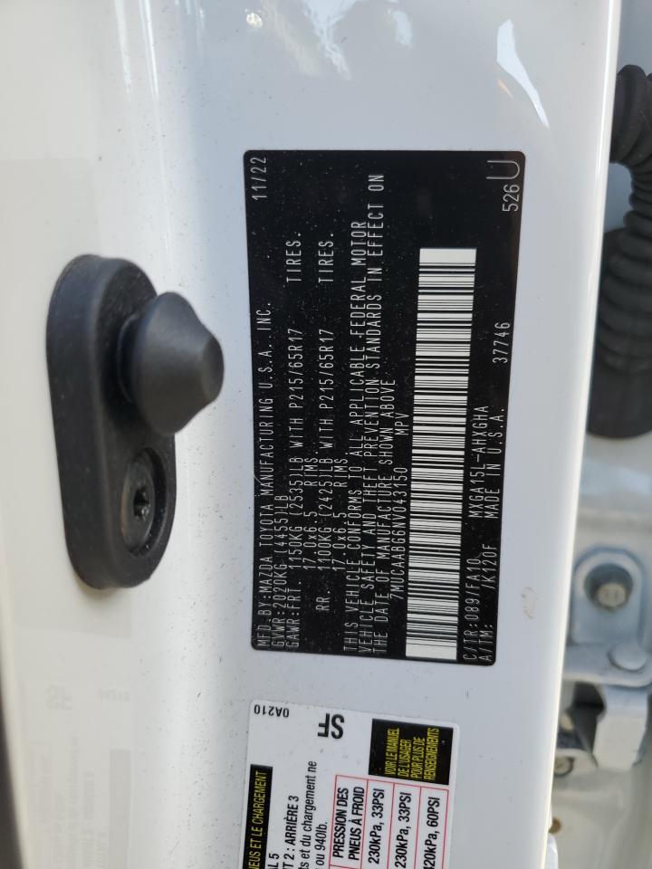 2022 Toyota Corolla Cross Le VIN: 7MUCAABG6NV043150 Lot: 71425495