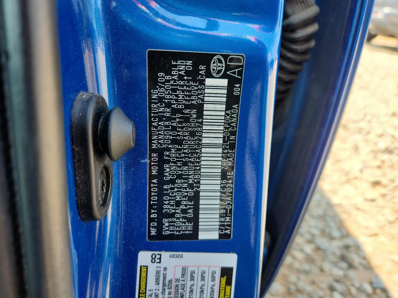 2010 Toyota Corolla Base VIN: 2T1BU4EE5AC226874 Lot: 80353035