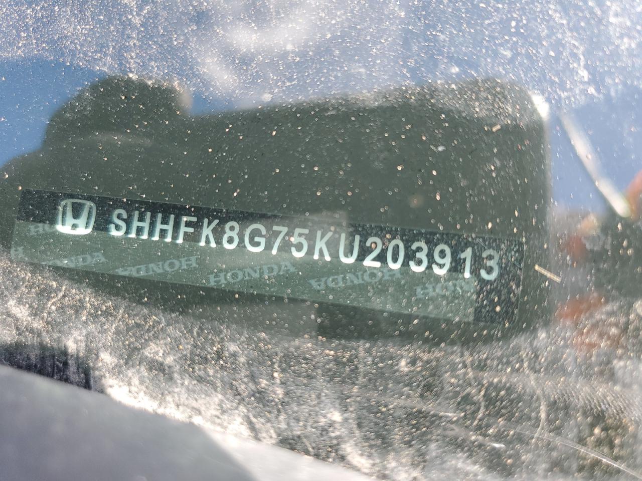 2019 Honda Civic Type-R Touring VIN: SHHFK8G75KU203913 Lot: 68540965