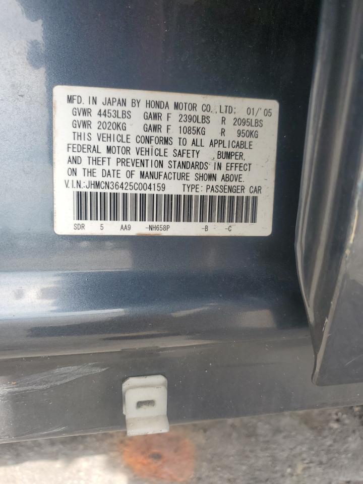 2005 Honda Accord Hybrid VIN: JHMCN36425C004159 Lot: 80343255