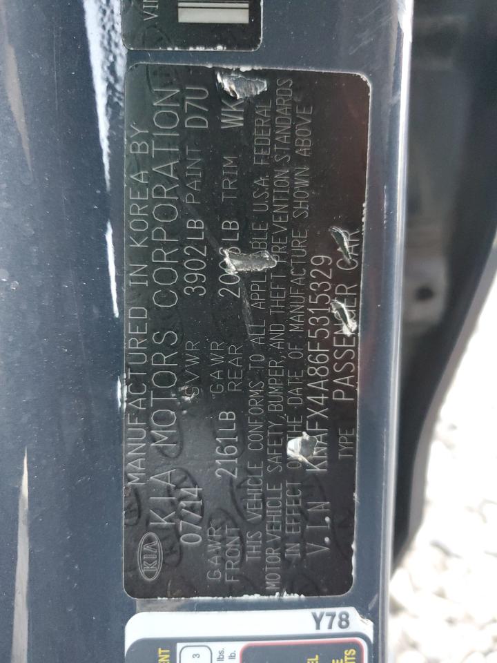 2015 Kia Forte Ex VIN: KNAFX4A86F5315329 Lot: 71064925