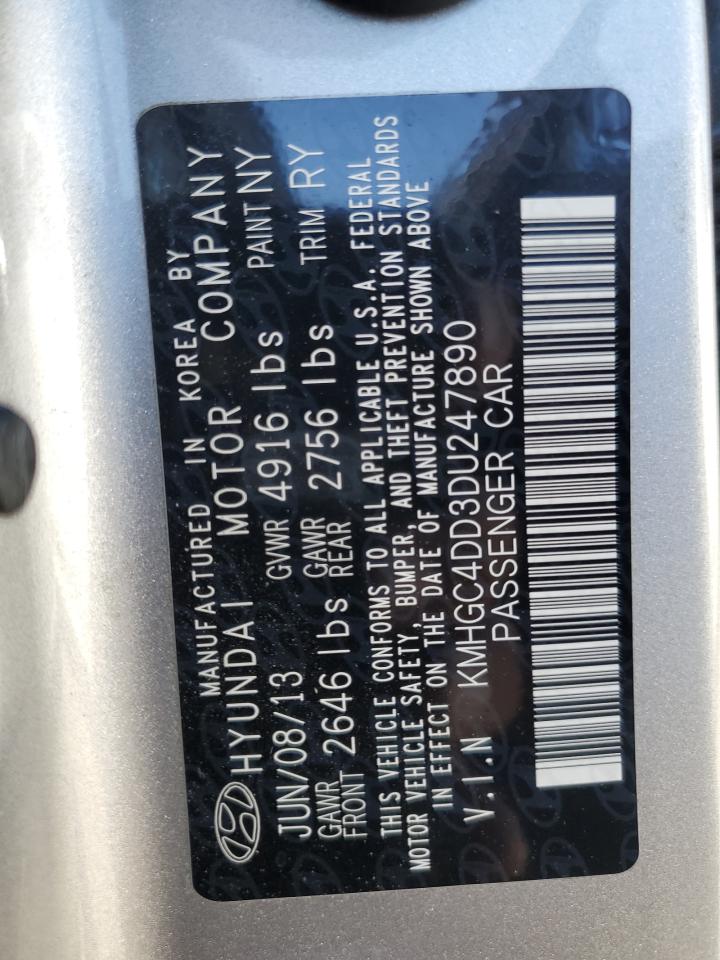 2013 Hyundai Genesis 3.8L VIN: KMHGC4DD3DU247890 Lot: 81869145