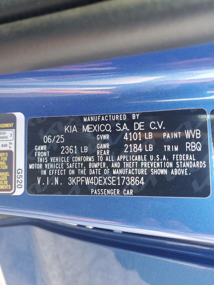 2025 Kia K4 Gt Line VIN: 3KPFW4DEXSE173864 Lot: 71505925