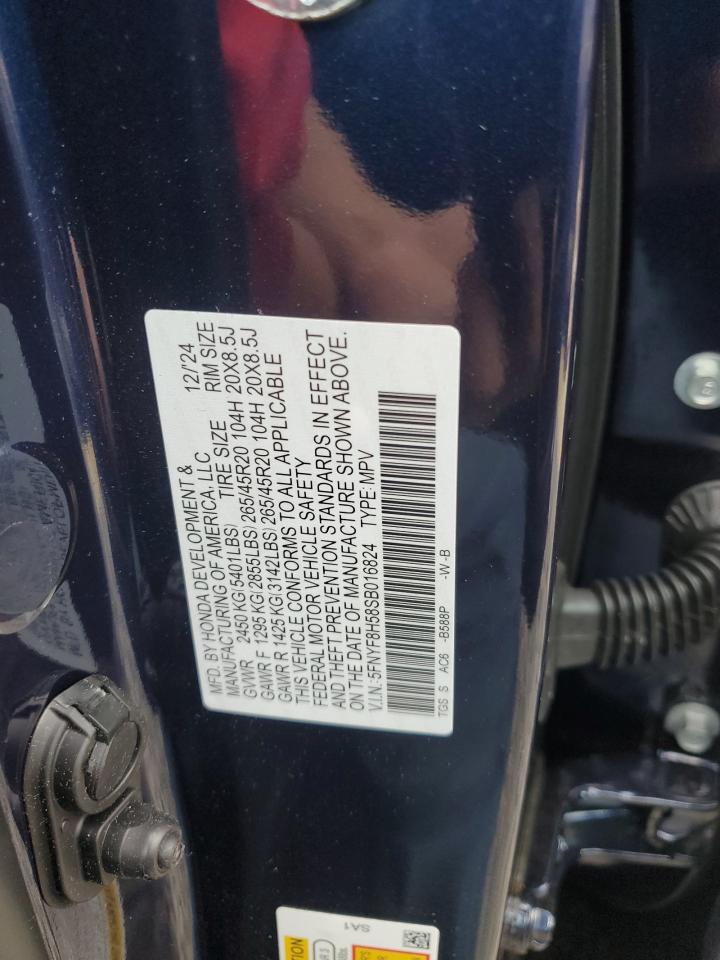 2025 Honda Passport Exl VIN: 5FNYF8H58SB016824 Lot: 80867995